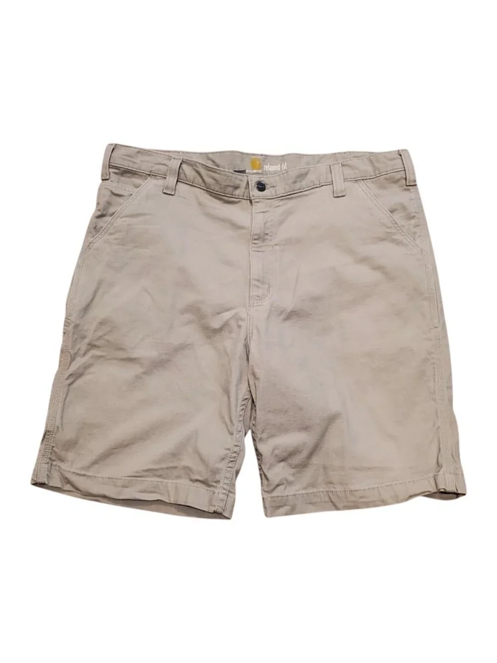 CARHARTT SZ 40 Men's Rugged Flex Relaxed Fit Canvas Work Shorts in Khaki